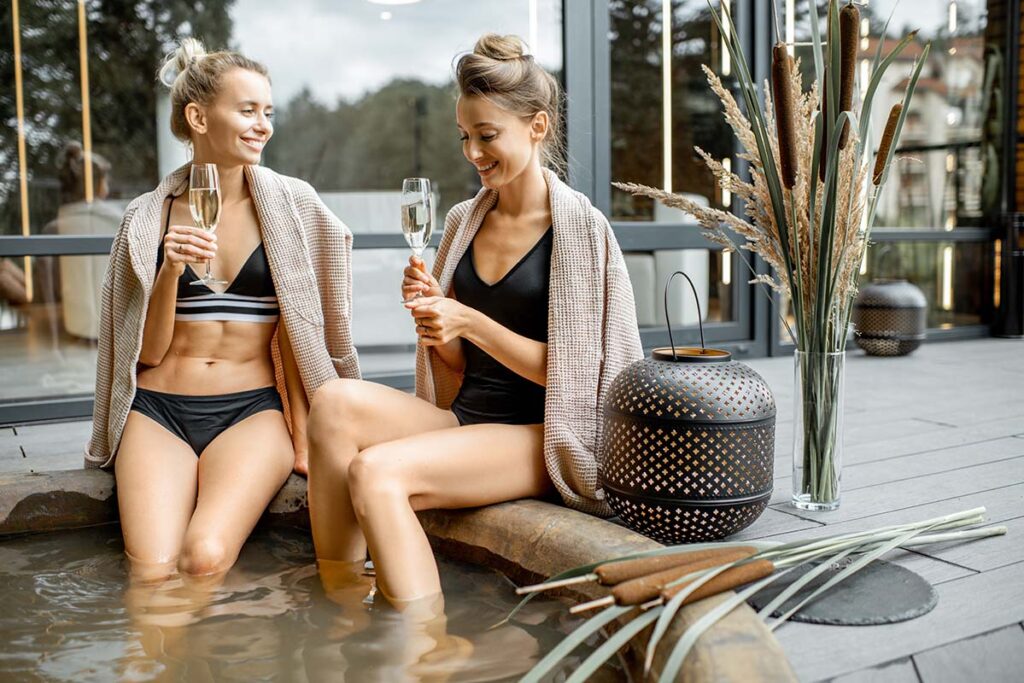 two women in a luxurious spa in Aspen