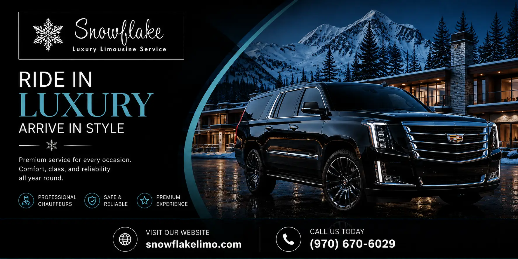 Luxury Vail limousine services for weddings and special occasions by Snowflake Limo