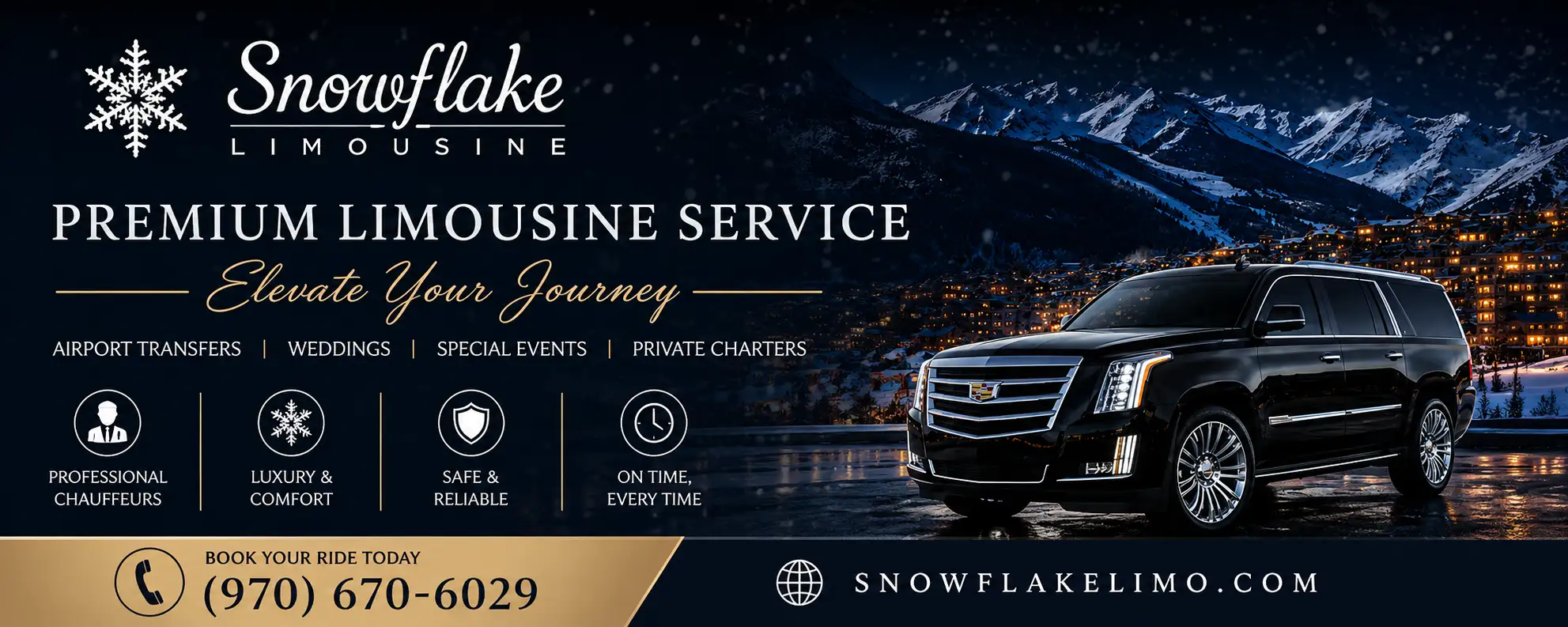 Snowflake Limo providing premium Vail limousine services for business and leisure travelers