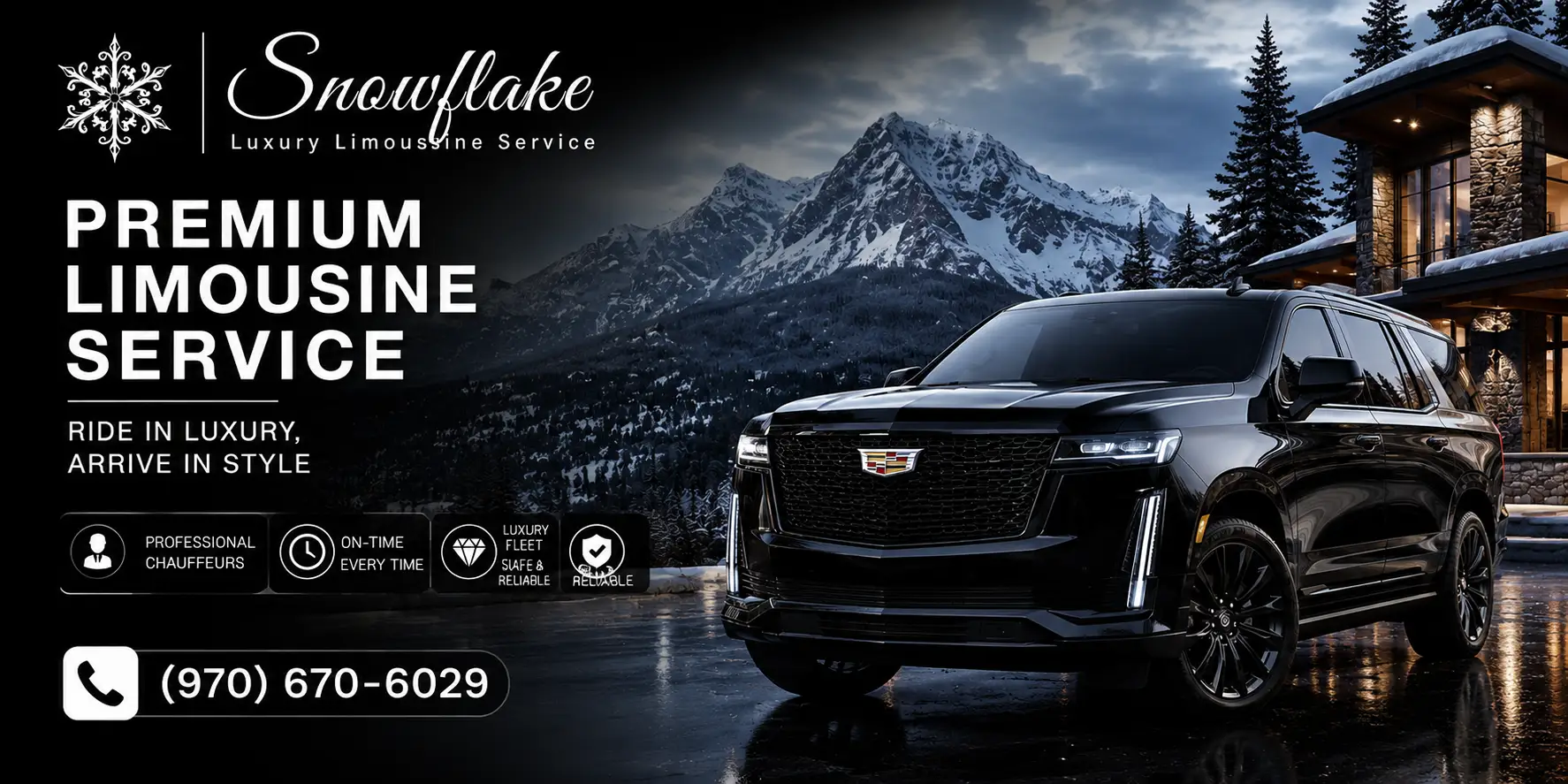 Professional Vail limousine services from Snowflake Limo providing reliable private rides in Colorado